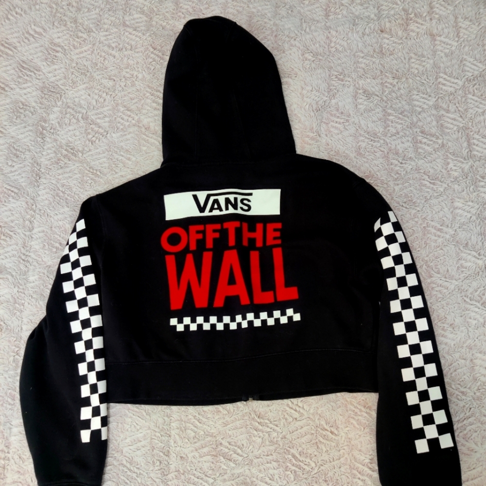 Vans cropped black jacket. Size Medium.